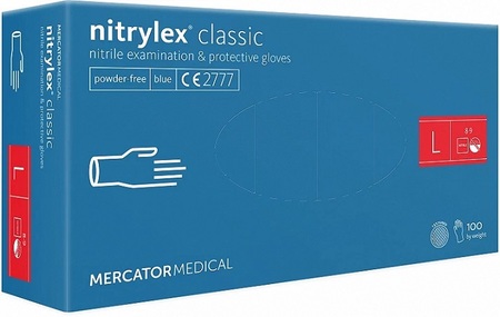 Rękawice nitrylowe bezpudrowe nitrylex basic L 100 szt